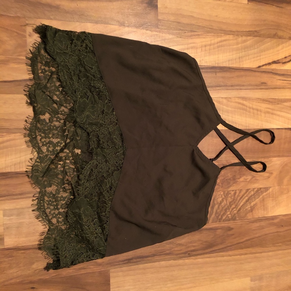 Dark green cropped tank top